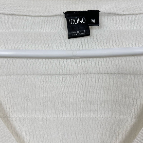 Icône linen-cotton white vneck summer, Msheer, long sleeves Coastal Clean Chic - Picture 2 of 9